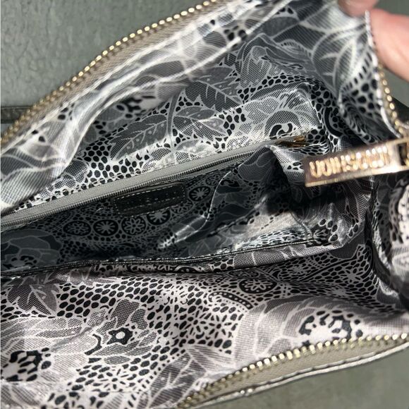 Imoshion Gunmetal Pewter Gray Fold-over Shoulder Bag or Clutch Rhinestones - Picture 11 of 12